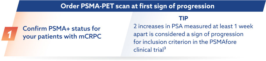 Order PSMA-PET scan at first sign of progression